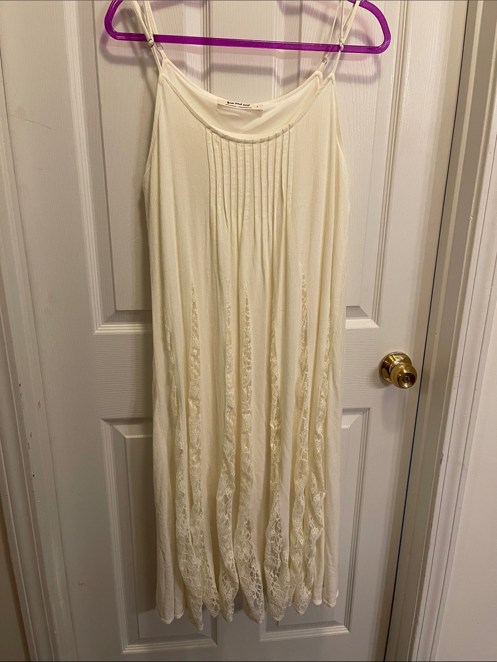 Three Bird Nest Cream Lace-Trim Maxi Slip Dress